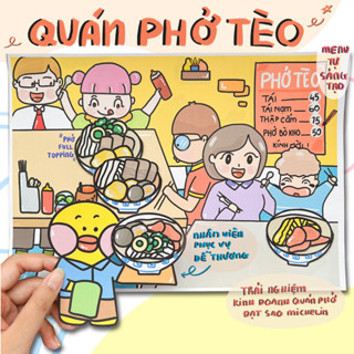  Bộ Tranh Đồ Chơi Giấy Cô Tiên Xanh Tiệm Phở Tèo 