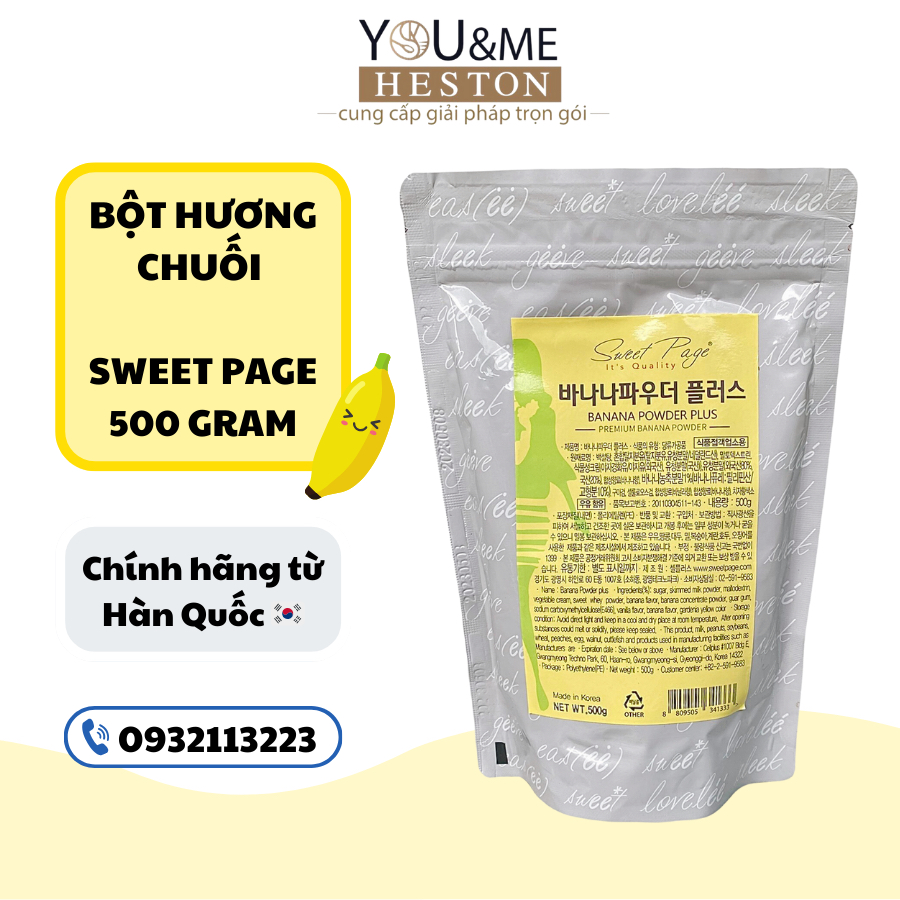 Bột pha chế vị chuối Sweet Page Hàn Quốc (thơm lừng vị chuối màu vàng)