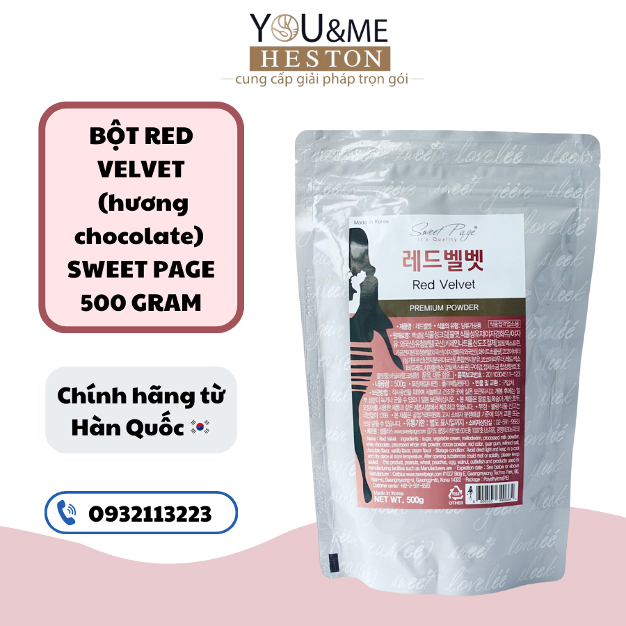 Bột pha chế red velvet Hàn Quốc (vị chocolate socola màu đỏ)