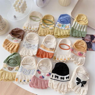 Tất xỏ ngón cổ thấp nhiều màu sắc cute đáng yêu, chất cotton thoáng mát thấm mồ hôi