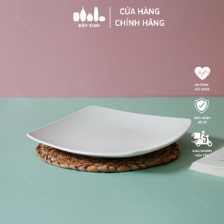 Dĩa vuông trắng trơn - Sứ Minh Châu