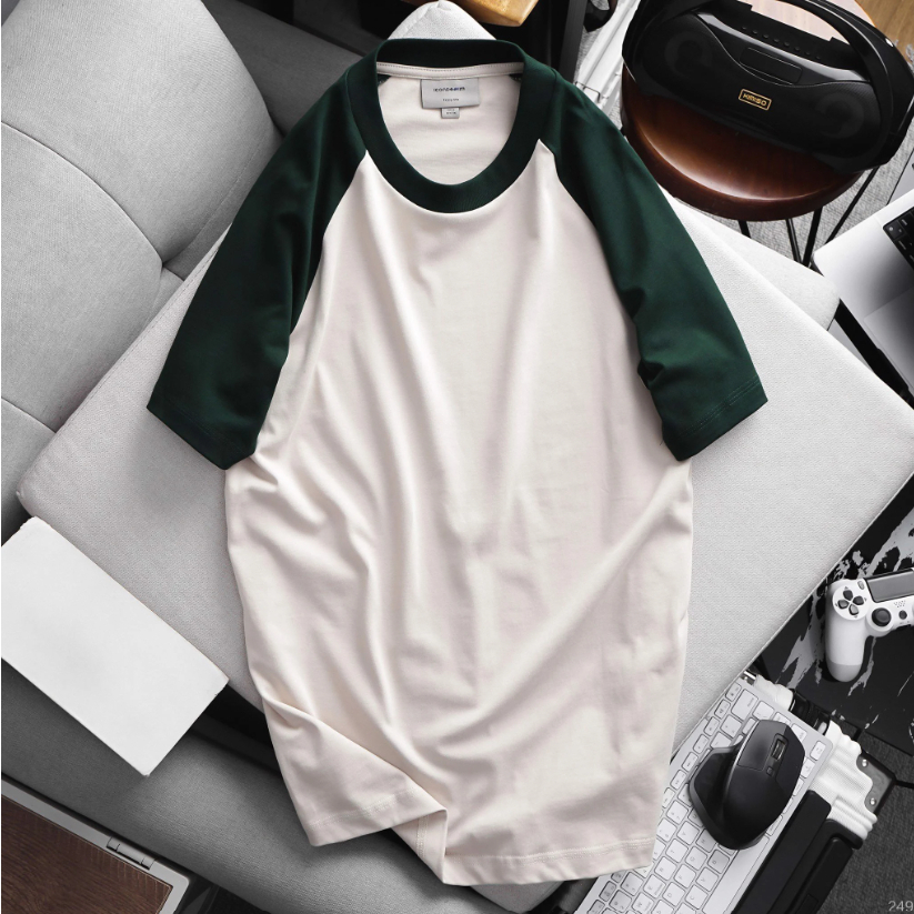 Áo thun nam Premium Cotton ICONDENIM Raglan mềm mại thoáng mát - ATID0249