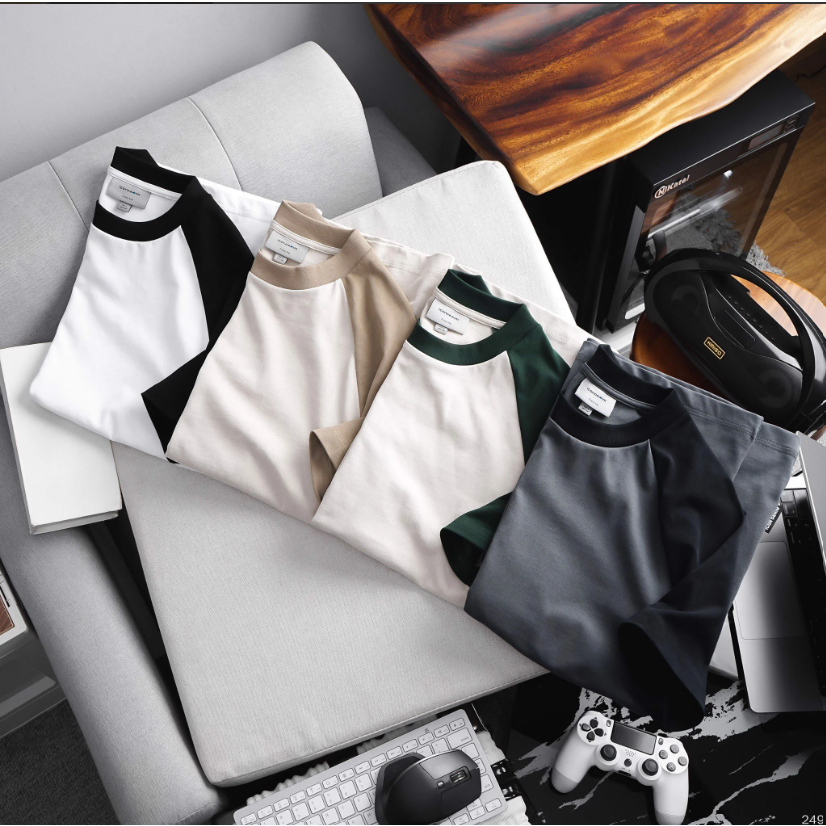 Áo thun nam Premium Cotton ICONDENIM Raglan mềm mại thoáng mát - ATID0249
