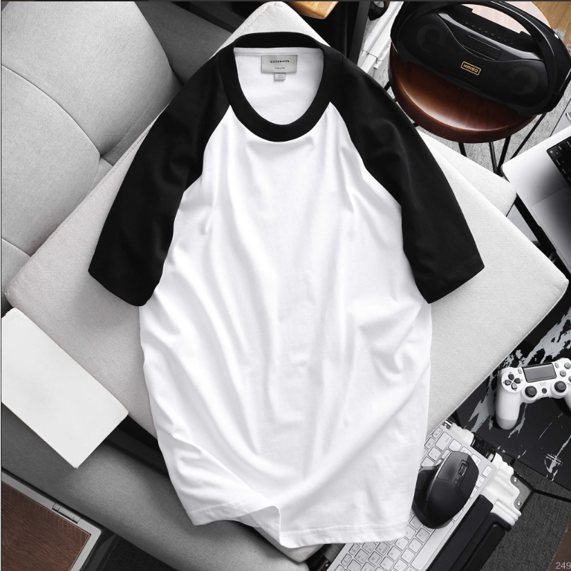 Áo thun nam Premium Cotton ICONDENIM Raglan mềm mại thoáng mát - ATID0249