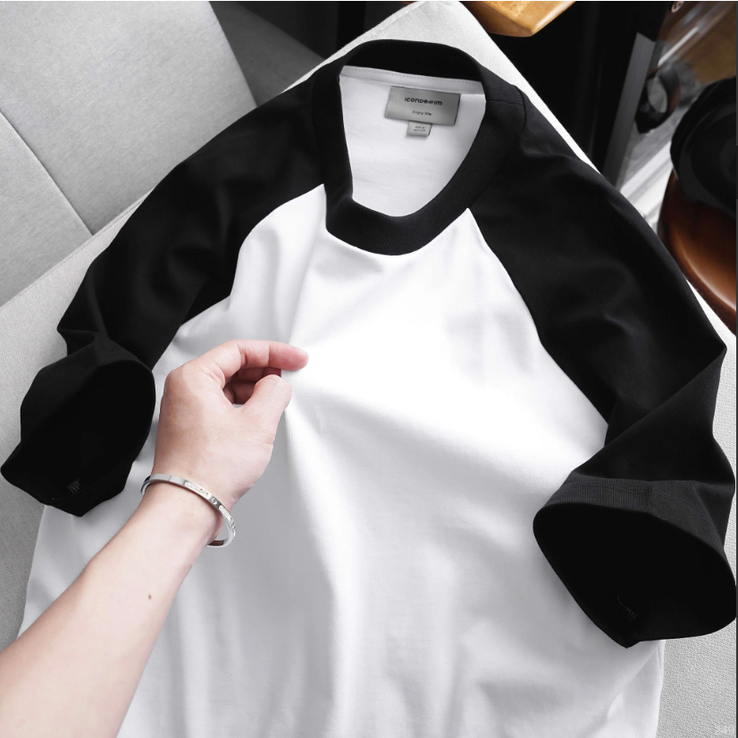 Áo thun nam Premium Cotton ICONDENIM Raglan mềm mại thoáng mát - ATID0249