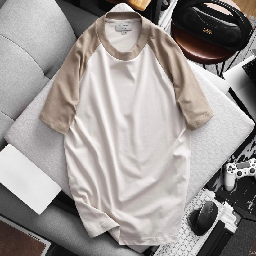 Áo thun nam Premium Cotton ICONDENIM Raglan mềm mại thoáng mát - ATID0249
