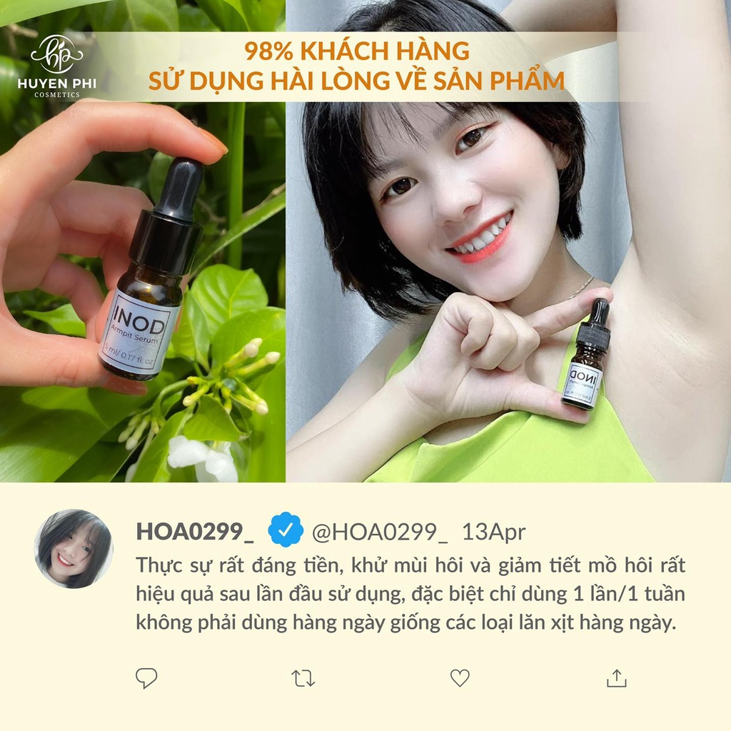 Inod Huyền Phi 5ml Giúp khử sạch hôi nách, hôi chân, mùi khó chịu trên cơ thể