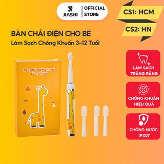 Bàn chải điện cho bé JIASHI bàn chải đánh răng điện siêu âm tự động, lông chải mềm kháng khuẩn BCD06