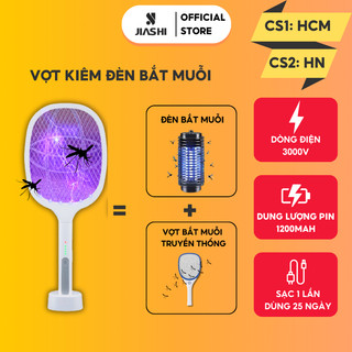 Vợt bắt muỗi kiêm đèn bắt muỗi JIASHI 2 trong 1 tự động thông minh pin 1200mAh sạc 1 lần dùng đến 25 ngày VBM02