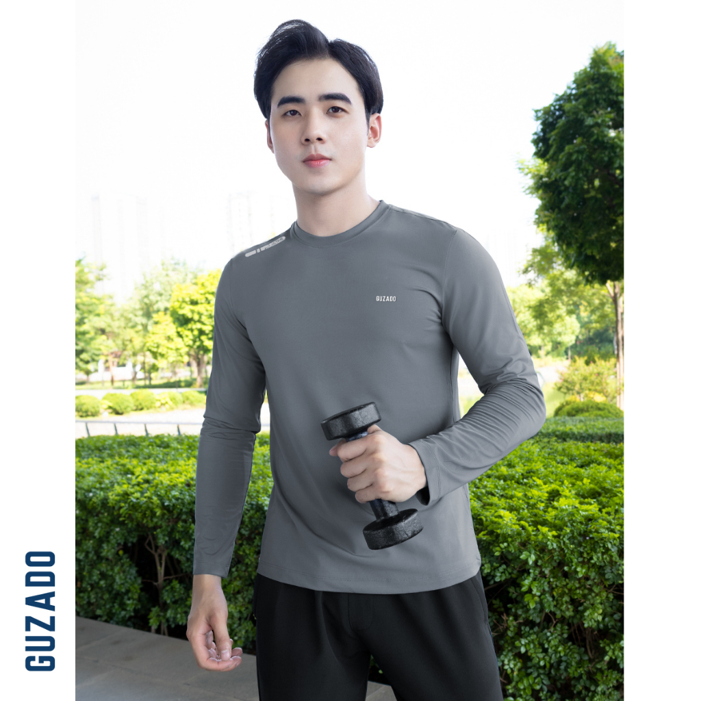 Áo sweater nam Guzado Vải Heattech Thể Thao Giữ Ấm Tốt,Co Giãn 4 Chiều Cao Cấp,Thoải Mái GTD01