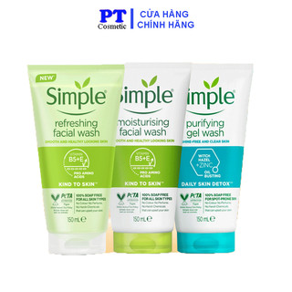 Sữa Rửa Mặt Simple dạng gel Kind To Skin Refreshing Facial Wash 150ml