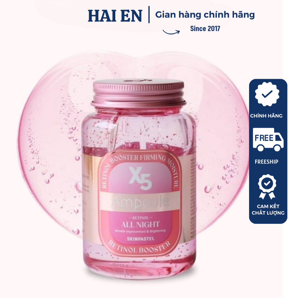 Tinh Chất Ủ Bóng X5 RetinoL All Night Skinpastel Cấp Nước Dưỡng Ẩm Cho Làn Da Căng Bóng