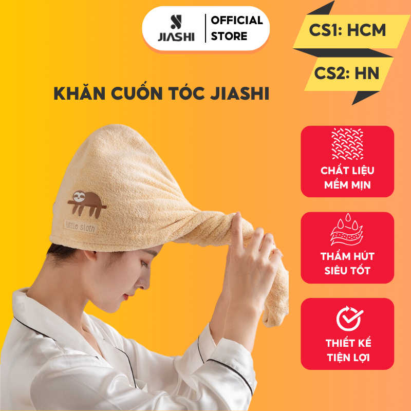 Khăn quấn ủ tóc lau khô siêu tốc loại dày JIASHI, khăn lau tóc gội đầu lông cừu mềm siêu thấm MÀU NGẪU NHIÊN KCT01