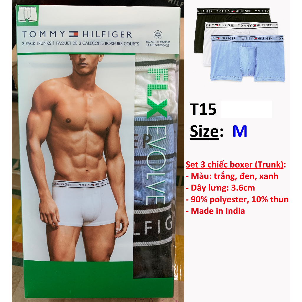 Chính hãng Mỹ - T15 M Quần lót nam Tommy Hilfiger thun lạnh Trunk