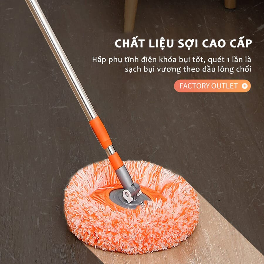 Chổi lau trần nhà hình hướng dương dài 1.8m xoay 180 độ - GODWELL