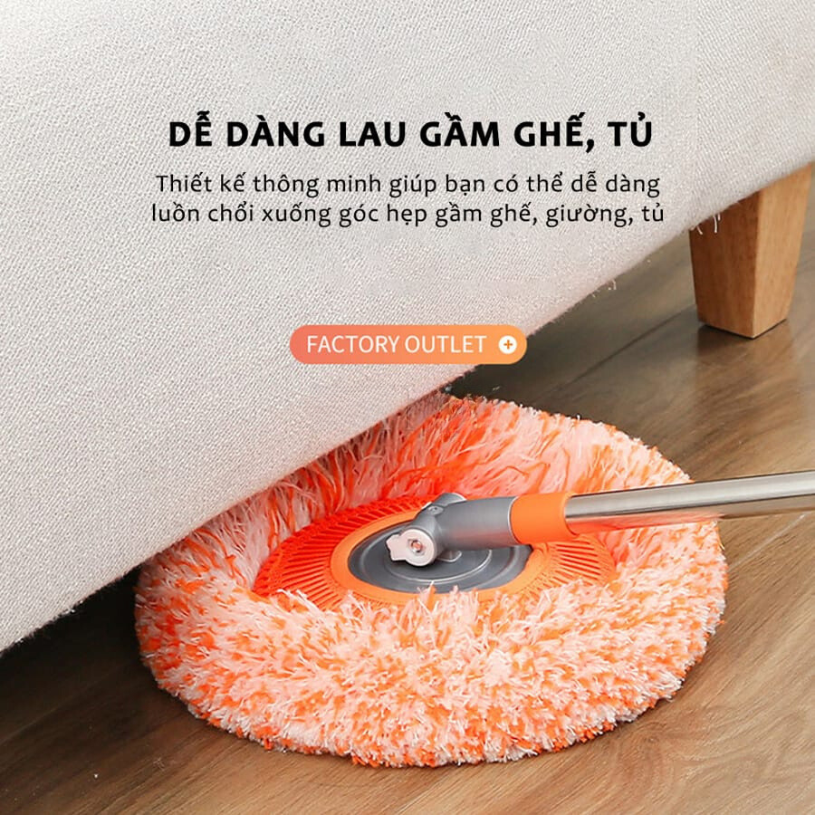 Chổi lau trần nhà hình hướng dương dài 1.8m xoay 180 độ - GODWELL