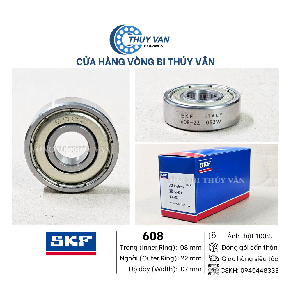 Vòng bi bạc đạn 604 605 606 607 608 609 623 624 625 626 627 628 629 634 636 637 638 639 hãng SKF