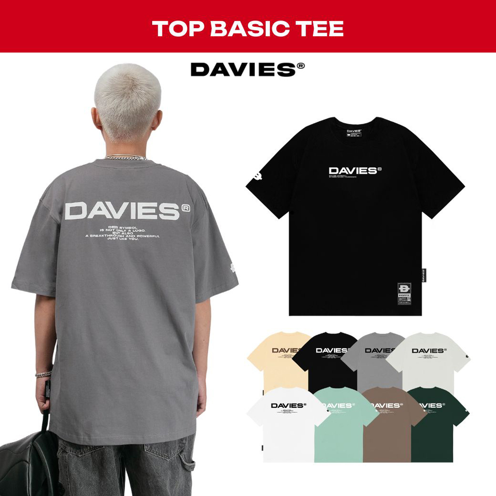 Áo phông nam nữ form rộng tay lỡ basic tee local brand Davies nhiều màu.