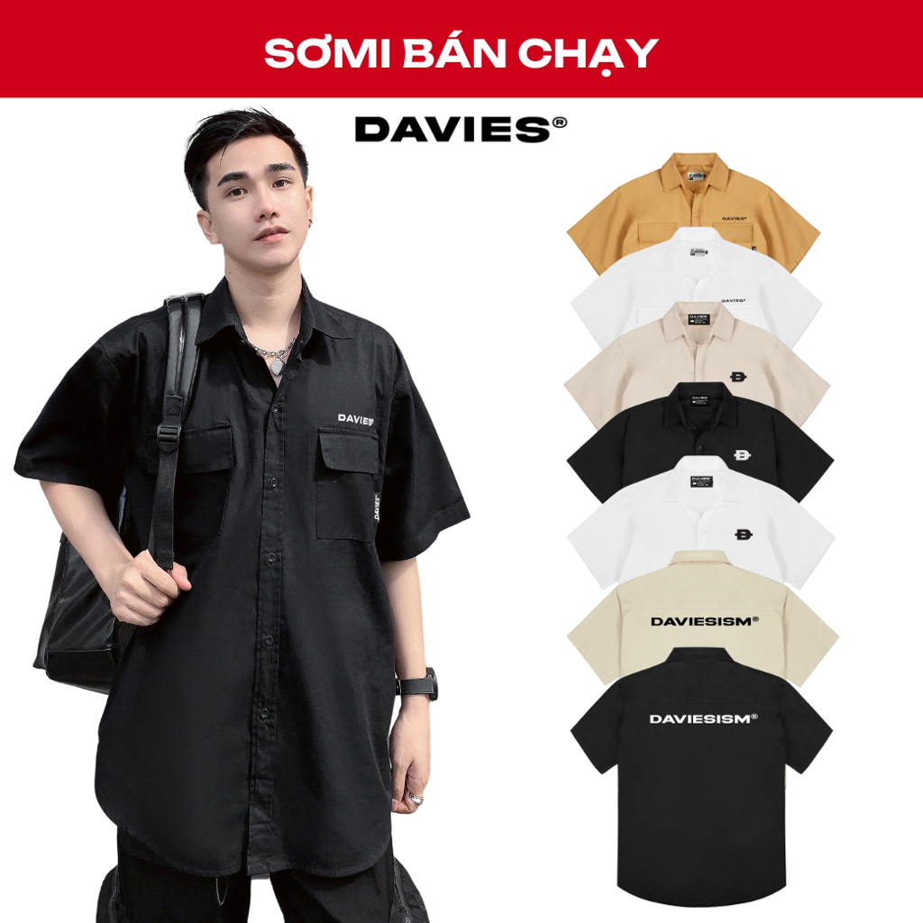 Áo sơ mi nữ nam form rộng tay lỡ nhiều màu Basic Shirt Davies