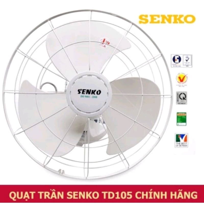 Quạt Đảo Trần Senko TD105 Hàng Chính Hãng Quay 360 Độ (BH 12T)