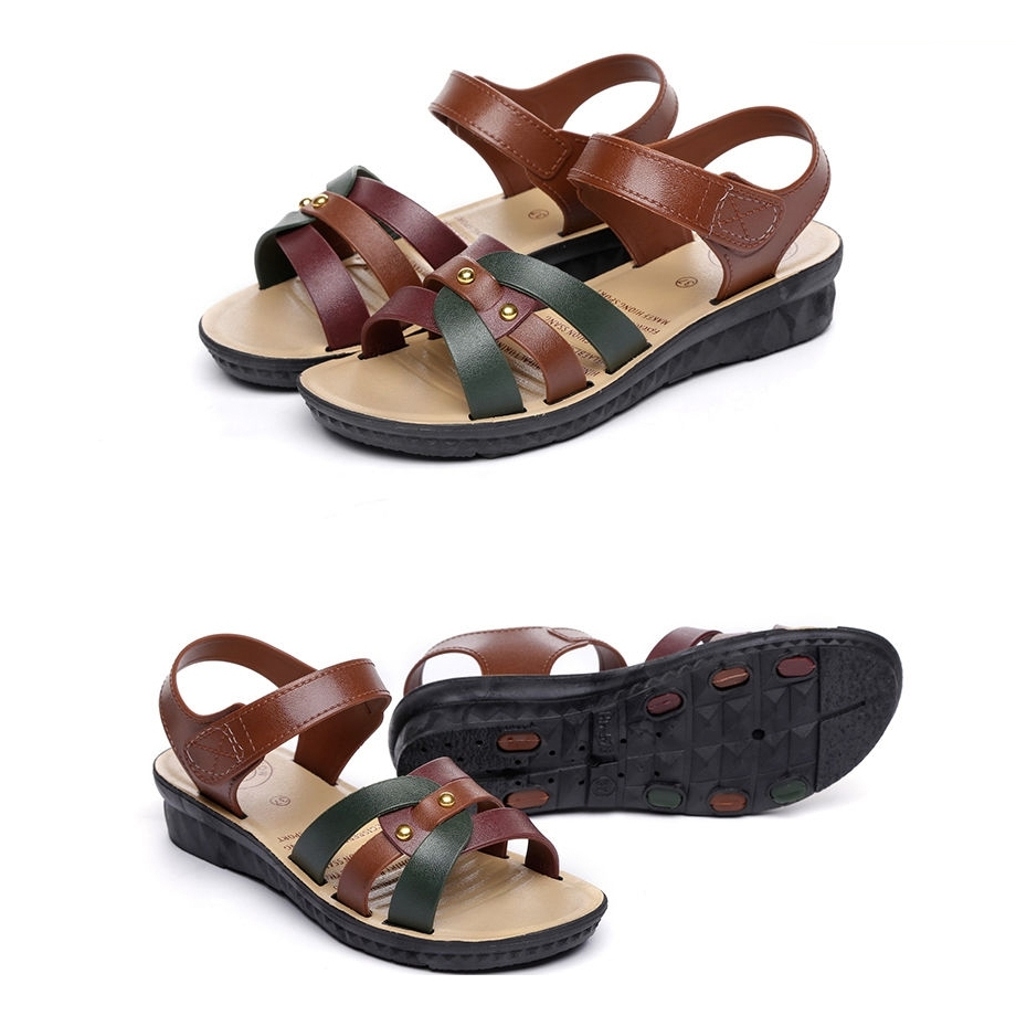 DÉP SANDAL QUAI NHỰA DẺO ĐẾ CAO SU NỮ CAO 3CM