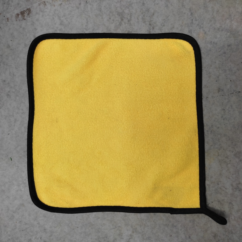 Khăn lau rửa xe , khăn lau xe máy oto 2 mặt vàng xám kích thước 30x30 tiện dụng