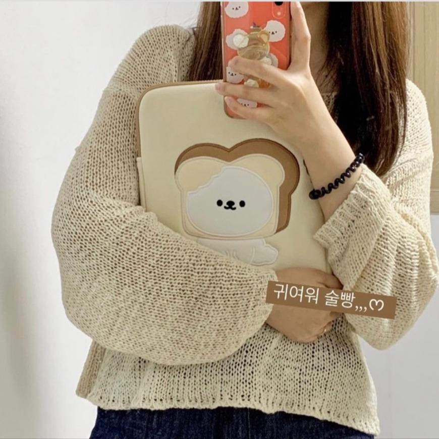 Túi Đựng Laptop Họa Tiết Bánh Mì Nướng Dễ Thương Cho Ipad Pro 11 12.9 ASUS 11 13 14 15 15.6 Inch