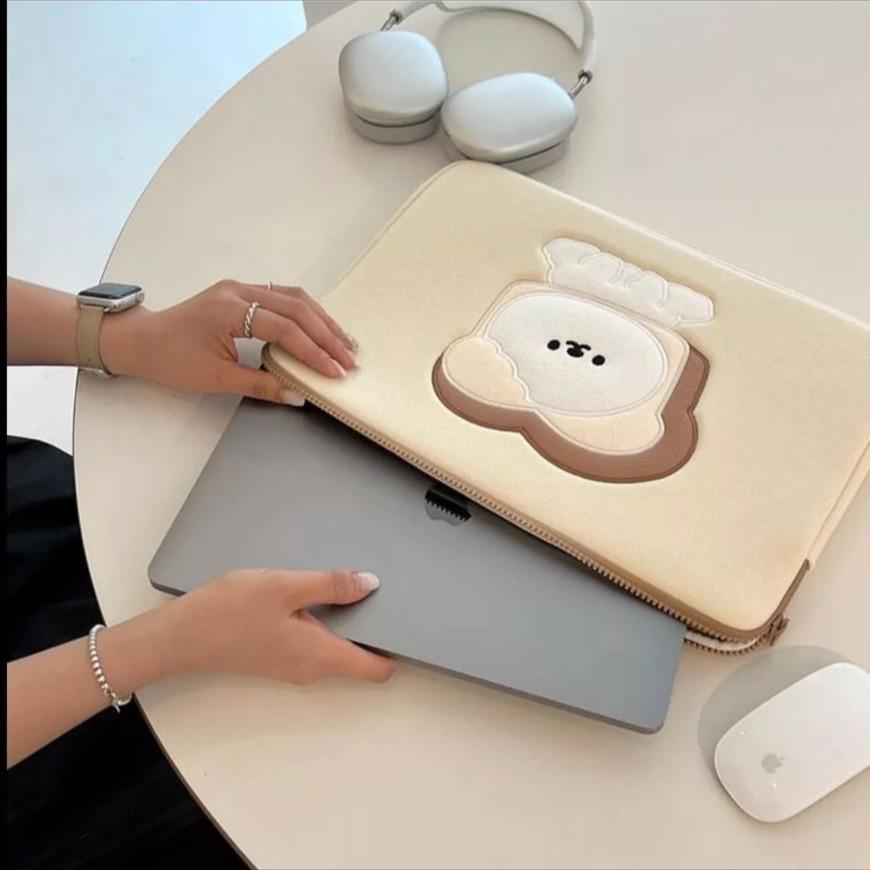 Túi Đựng Laptop Họa Tiết Bánh Mì Nướng Dễ Thương Cho Ipad Pro 11 12.9 ASUS 11 13 14 15 15.6 Inch