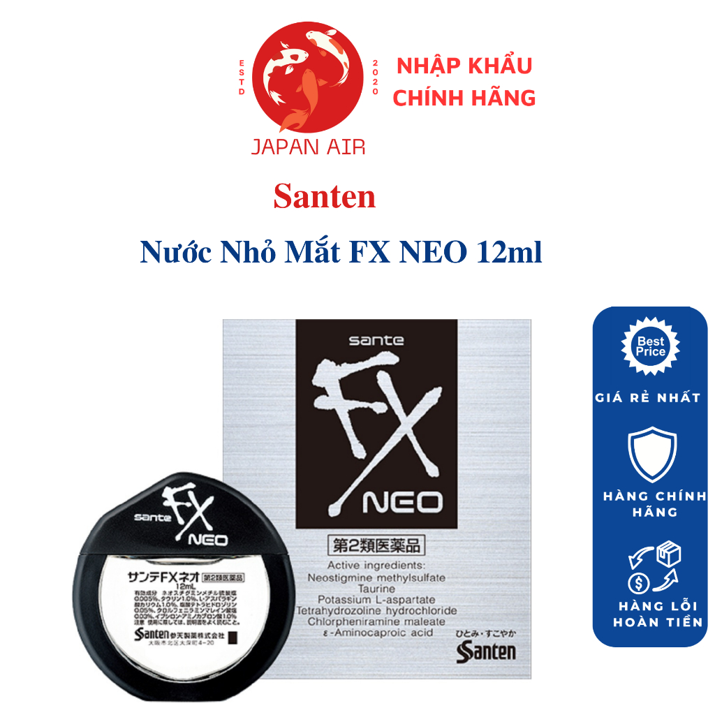 Hộp Nước Nhỏ Mắt Fx Neo Bạc Nhật Bản Lọ 12ml