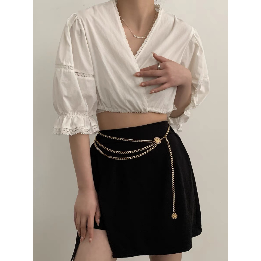 Đai váy belt xích phối đầm Thắt lưng xích dạng móc DV20  Đai váy áo belt chain xích sang chảnh phối 
