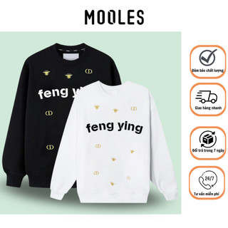 Áo nỉ sweater MOOLES form rộng in hoạ tiết feng ying phong cách hàn 14