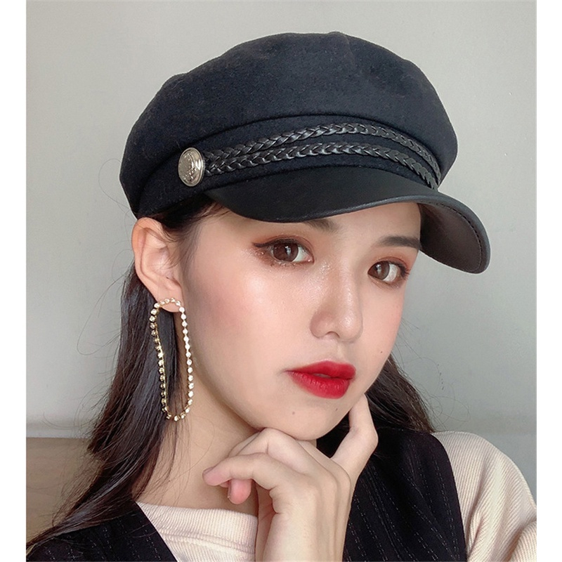 Mũ Beret Phong Cách Thủy Thủ Cá Tính Cho Nữ, Mũ Nồi Thời Trang Có Dây Chỉnh Size Mũ