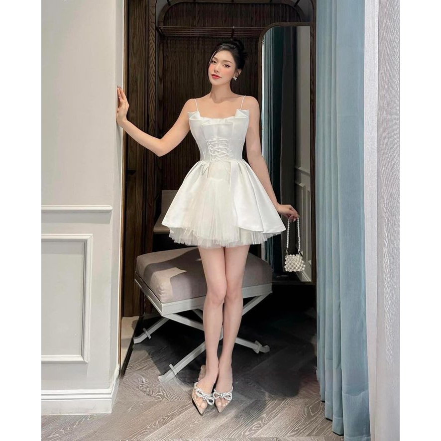 🍋 ĐẦM PHI LỤA CORSET DÂY NGỌC ⚡HỎA TỐC⚡ MEOINDAHOUSE