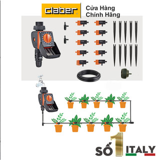 Combo bộ hẹn giờ tưới cây tự động 15 kênh vặn 8422 + bộ Kit 10 tưới nhỏ giọt Claber DRIPKIT10TC, tặng pin 9V cao cấp 76K