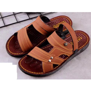 DÉP SANDAL CAO SU CAO CẤP GIẢ DA NAM ( ĐẾ CÀI KHUY CAO CẤP )
