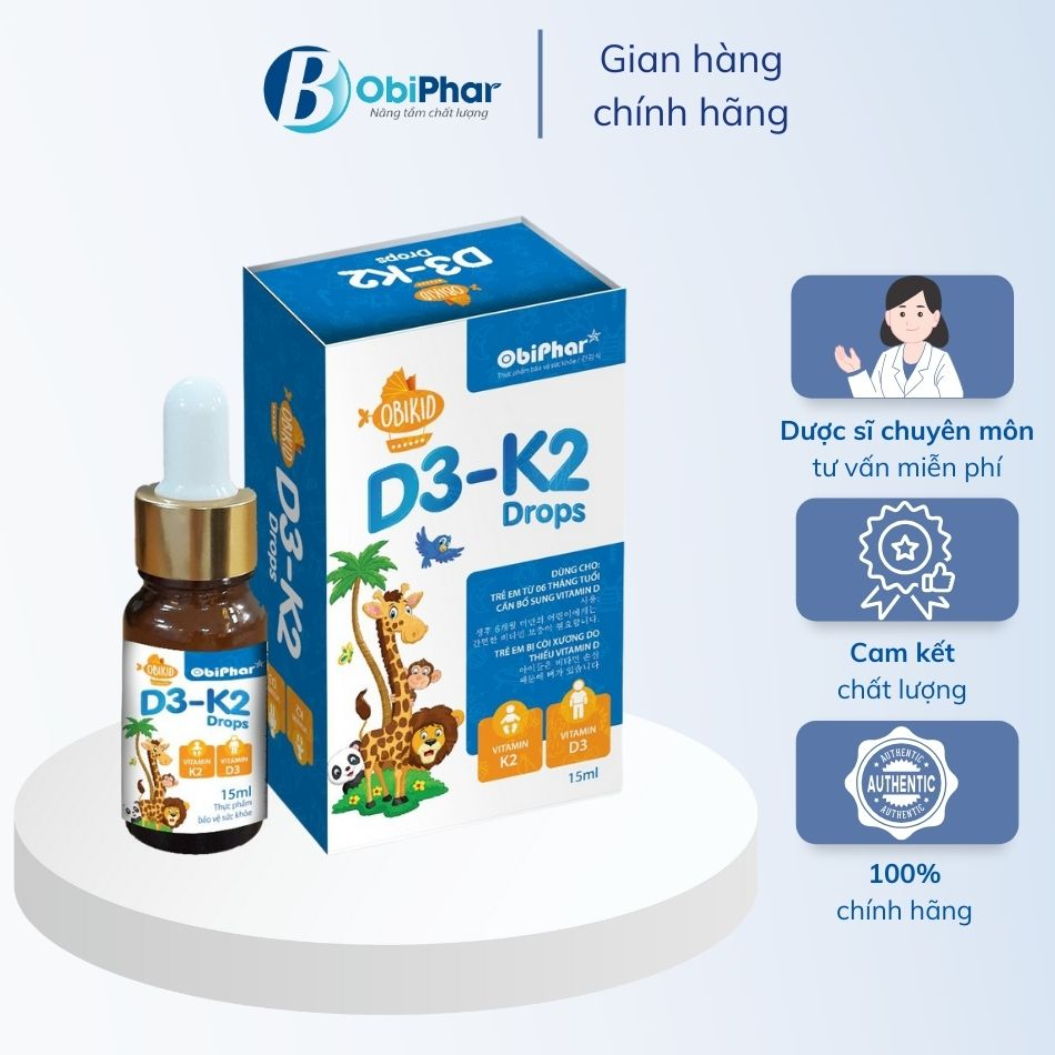 D3K2 Drops - Obiphar - Bổ sung vitamin D3, K2 cho cơ thể