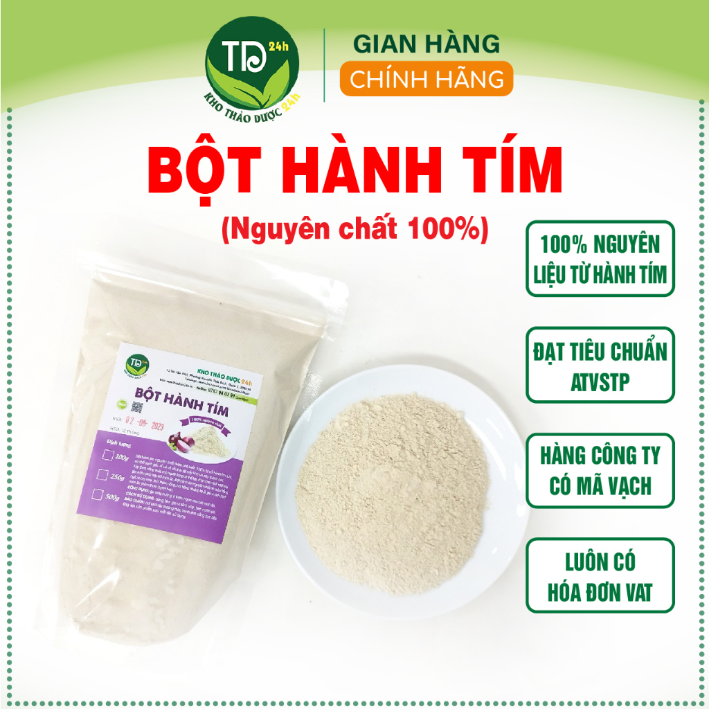 [500g] Bột hành tím nguyên chất 100% từ thiên nhiên, gia vị nấu ăn thơm ngon, tiện lợi, dễ bảo quản | Kho Thảo Dược 24h