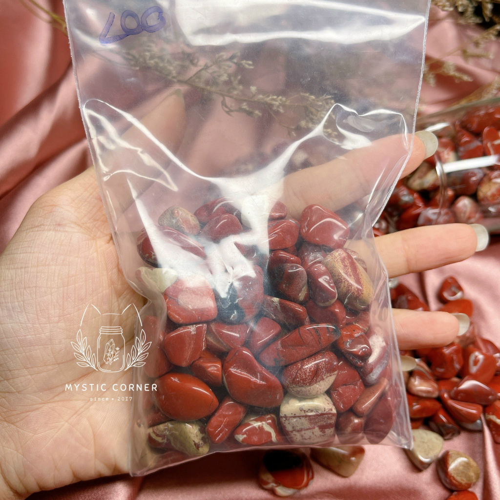 Vụn đá Red Jasper , đá thanh tẩy bài Tarot, đá thạch anh, reiki, đá phong thuỷ