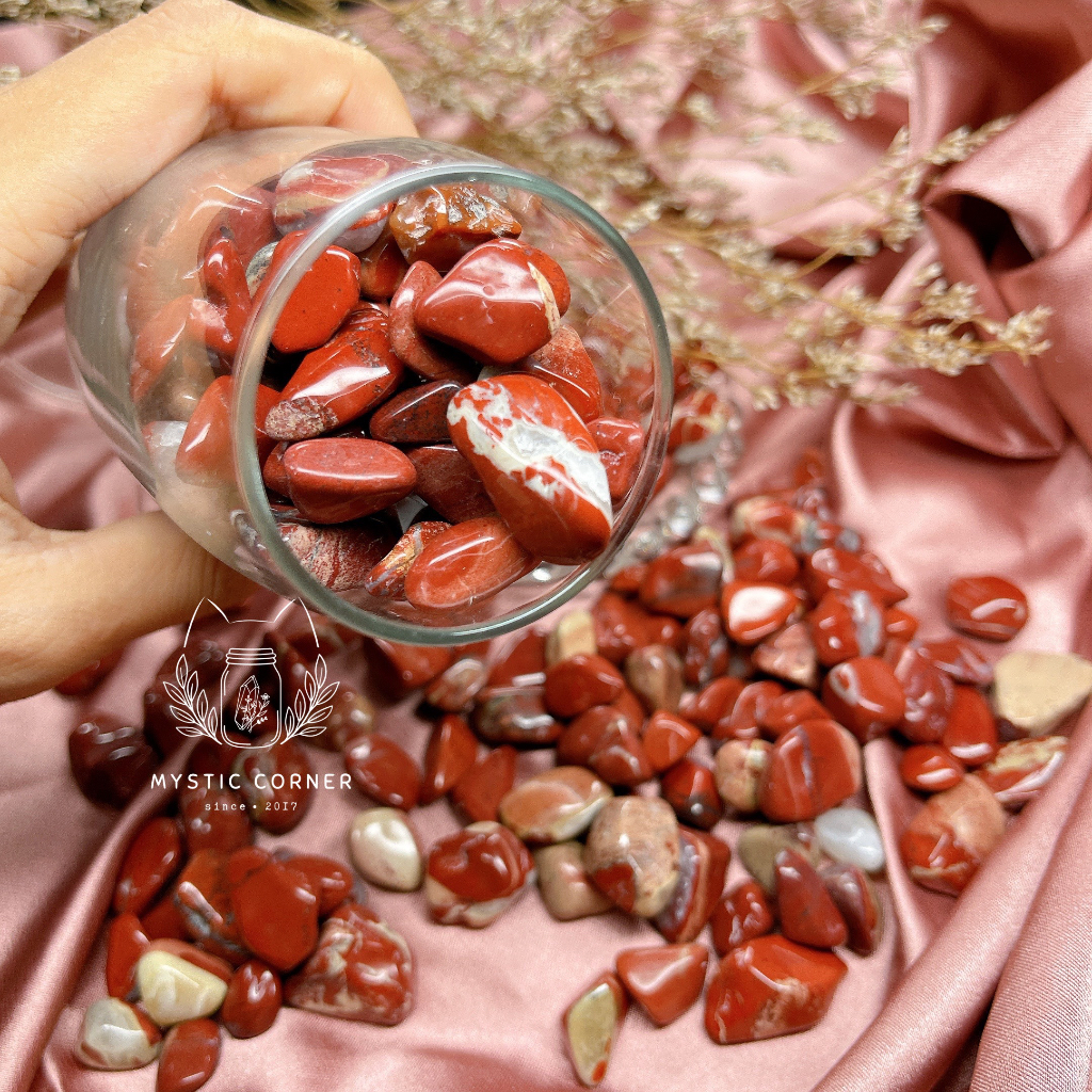Vụn đá Red Jasper , đá thanh tẩy bài Tarot, đá thạch anh, reiki, đá phong thuỷ
