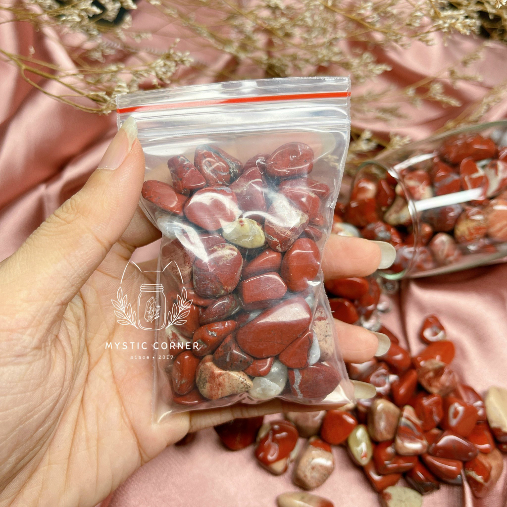 Vụn đá Red Jasper , đá thanh tẩy bài Tarot, đá thạch anh, reiki, đá phong thuỷ