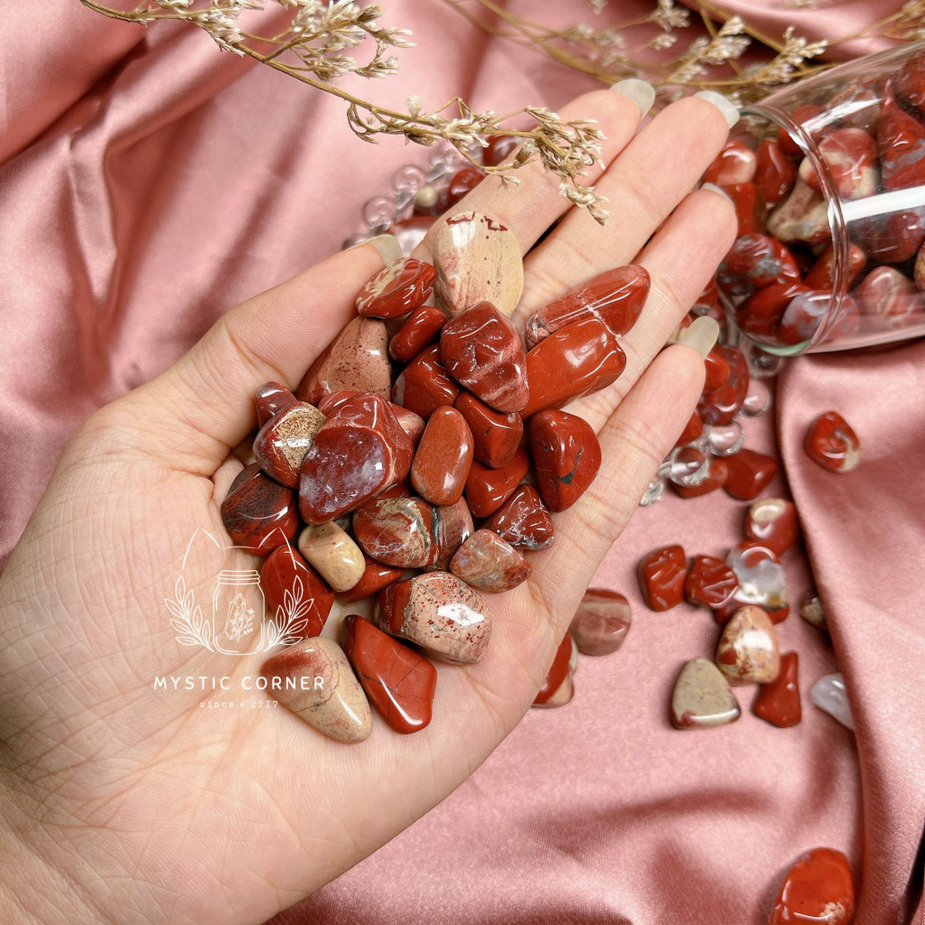 Vụn đá Red Jasper , đá thanh tẩy bài Tarot, đá thạch anh, reiki, đá phong thuỷ