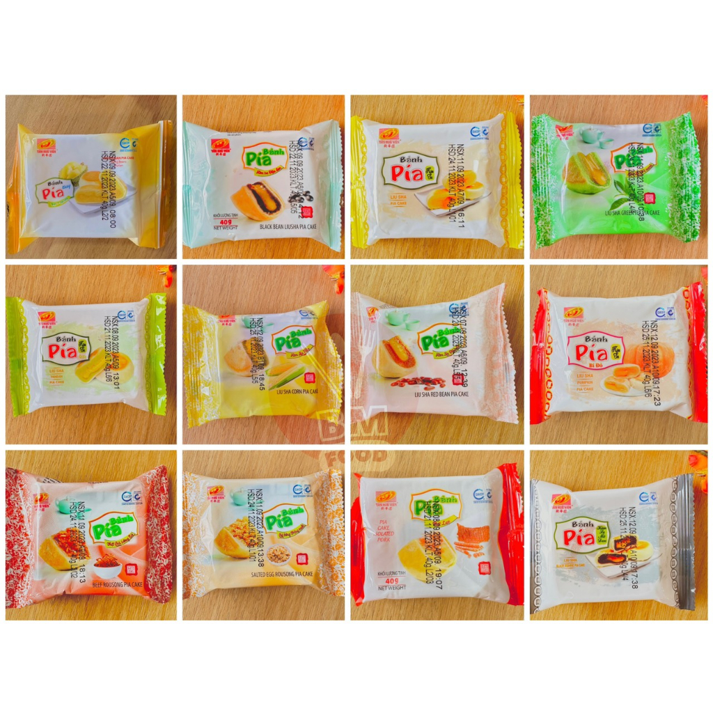 Bánh Pía Kim Sa Đủ 12 Vị Mới Siêu Hot - Bánh Mini 40g- Tân Huê Viên