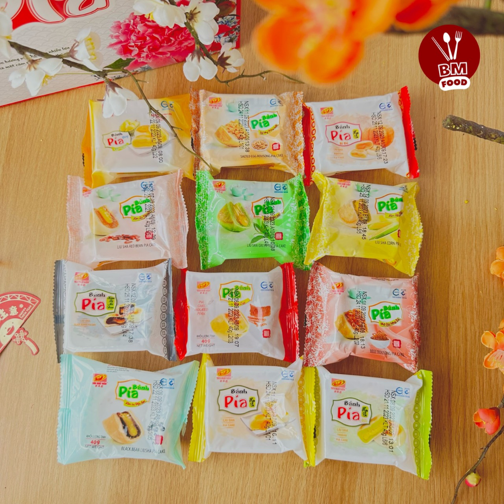 Bánh Pía Kim Sa Đủ 12 Vị Mới Siêu Hot - Bánh Mini 40g- Tân Huê Viên