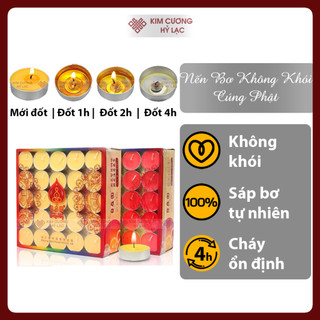 Nến bơ 100 viên 4h bơ thực vật không khói, cháy 4 - 8 - 24 giờ