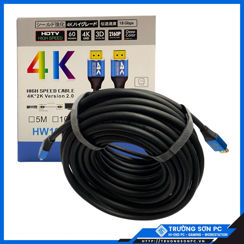 Dây HDMI HDTV 2K 4K Dài 3m 5m 10m 15m 20m | Dây Cao Cấp Full Box
