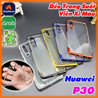 [Loại Tốt] Ốp lưng Huawei P30 Dẻo Trong Suốt Viền Xi Màu