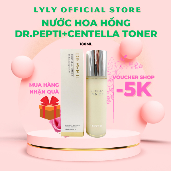 Nước hoa hồng se khít lỗ chân lông, phục hồi tế bào da Dr.Pepti Centella Toner 180ml