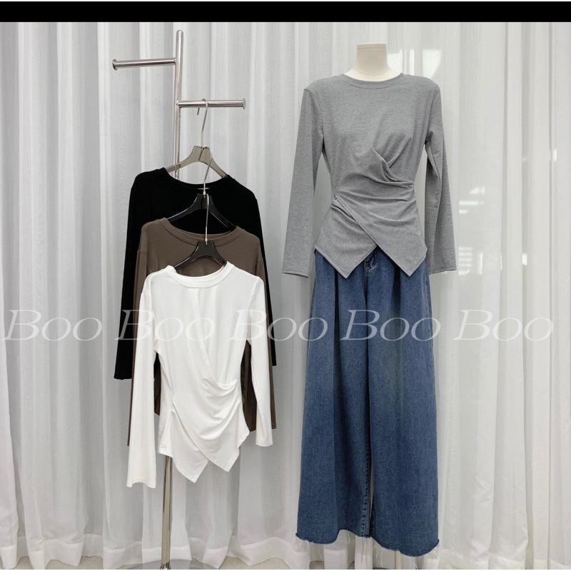 ÁO ZIP VẠT LỆCH DÀI TAY