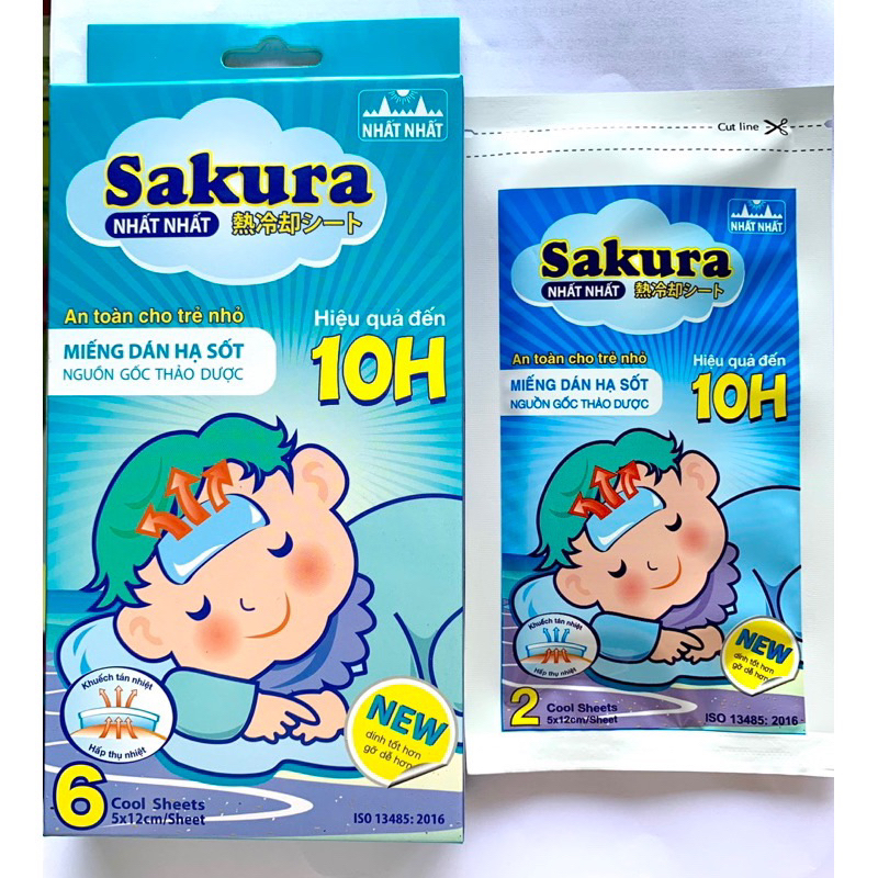 Combo 1hộp Miếng dán hạ sốt Sakura (6 miếng)