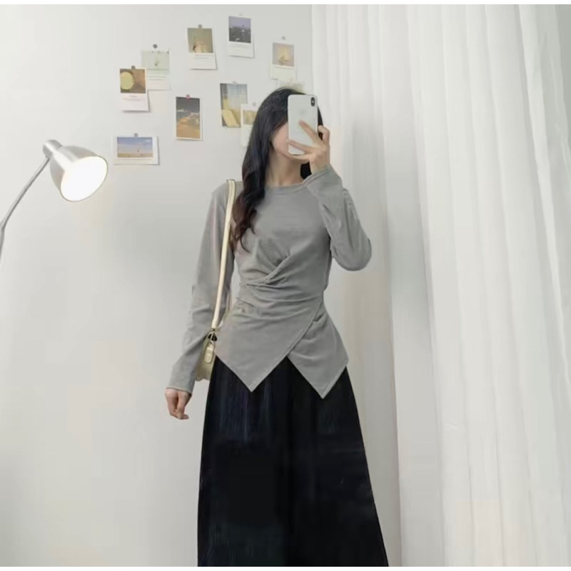 ÁO ZIP VẠT LỆCH DÀI TAY